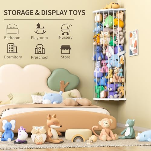 Jtksfcl Stuffed Animal Storage, Corner Stuffed Toy Shelf for Kids Room - Image 5