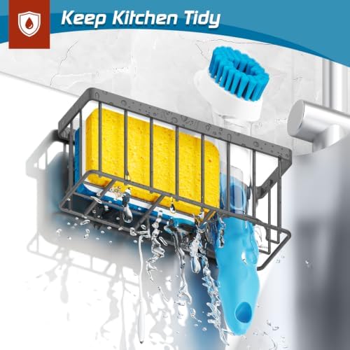 MURLONG Sponge Holder for Kitchen Sink,Sink Caddy Organizer-Gray - Image 4