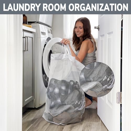 Goodpick 2-Pack Rolling Laundry Basket with Wash Bag, Hamper for Dorm, 75L - Image 5