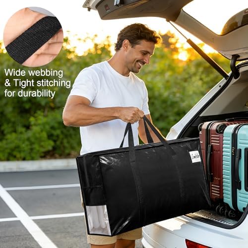 3Pcs Extra Large Heavy Duty Moving Bags with Reinforced Zippers & Handles - Image 4