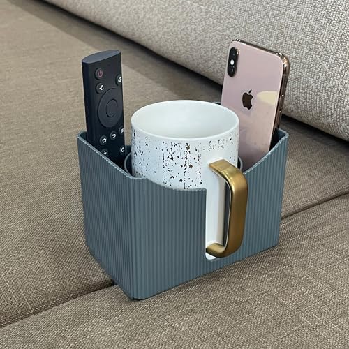 Couch Anti-Spill Drink Holder Tray, Couch Seat Cushion Cup Beverage Holder for Cups, Mugs, Bottles, Cans (Gray) - Image 2