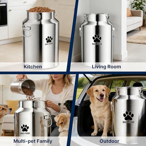 40Lbs Large Metal Dog Food Storage Container, Stainless Steel Dog Food Storage Container - Image 5