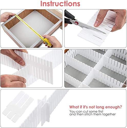 40Pcs Drawer Dividers, Adjustable Drawer Organizer for Socks, Underwear, Makeup, Can Help Tidy Kitchen, Bedroom, Dresser Black - Image 3