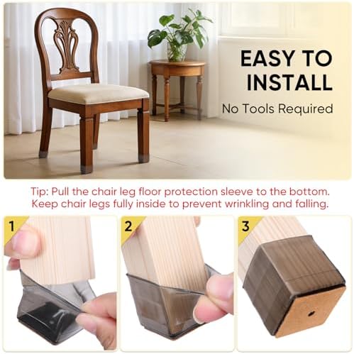 BALEINE 32PCS Silicone Chair Leg Floor Protectors for Hardwood Floors - Image 6