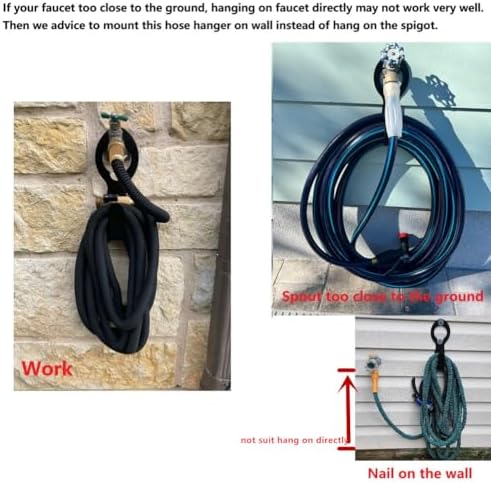Garden Hose Hanger - Heavy Duty Metal Holder for 50ft/25ft Expandable Hose, Supports 110lbs - Portable Garage Storage - Image 5