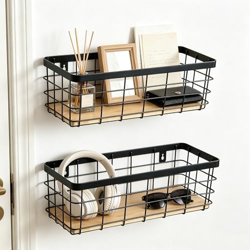 ShabbyDecor Metal Wire Basket for Kitchen Cabinets,Pantry,Bathroom,Set of 2 - Image 5
