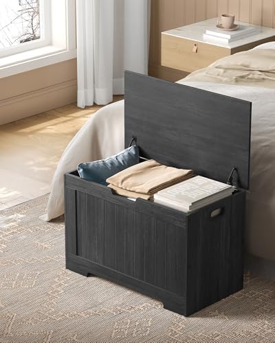 VASAGLE Storage Chest, 29.9 Inches Width Bench with 2 Safety Hinges - Image 4