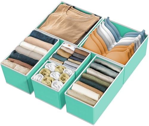 Simple Houseware Underwear Drawer Organizer, Set of 6, Turquoise by SimpleHouseware