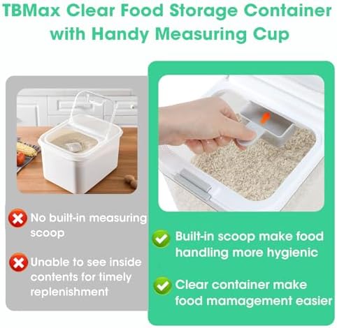 Large Rice Storage Container 20 - 25 Lbs, Airtight Flour Container & Scoop - Image 6