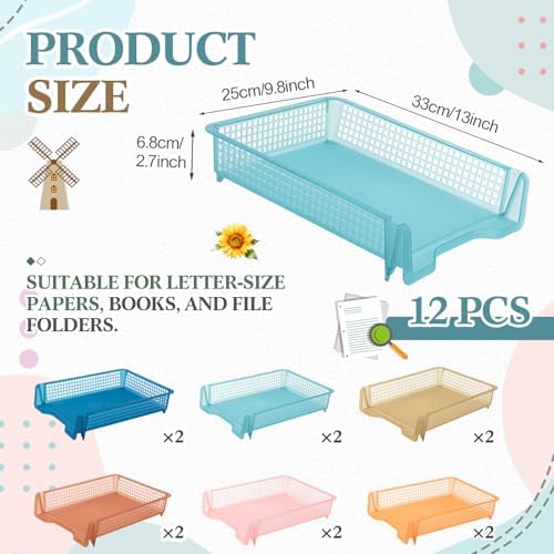 Geetery Turn in Trays Classroom, Clear Boho Color, Set of 12 - Image 2