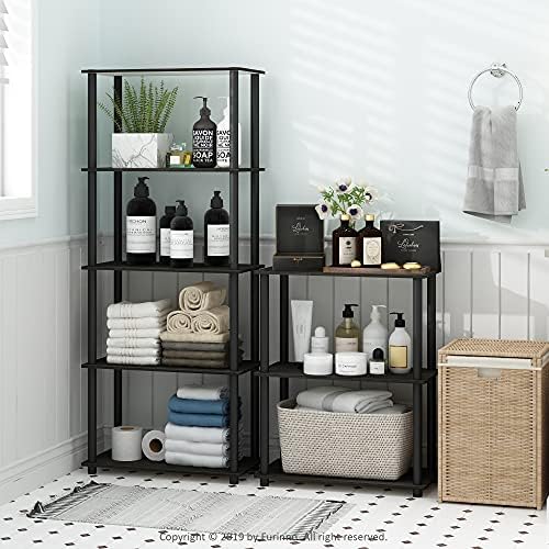 Furinno Turn-N-Tube Toolless 4-Tier Storage Shelves, Espresso - Image 2