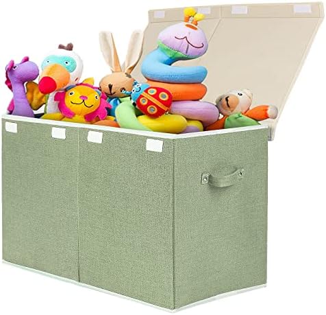 Large Toy Box Chest Storage with Lid, Collapsible Kids Toy Storage Box Bin by popoly