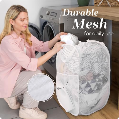 Handy Laundry Pop Up Laundry Hamper 71L Sturdy Collapsible Mesh (White) - Image 5