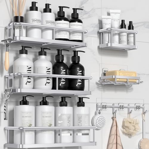 YASONIC Shower Caddy Adhesive, Rustproof Shower Shelves for Inside Shower by YASONIC