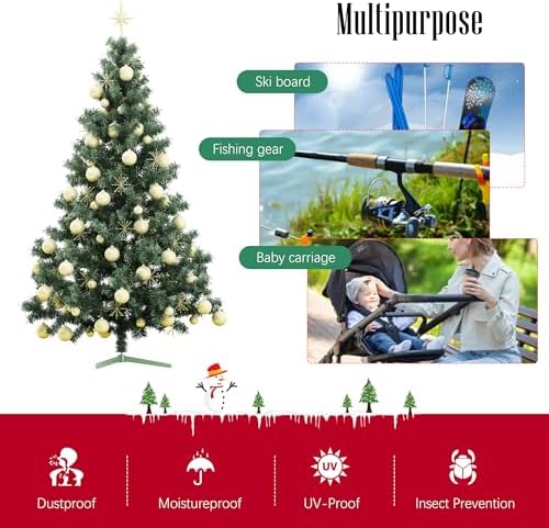 Cosy Family 7.5 ft Christmas Tree Storage Bag - Durable Heavy Duty Extra Large Artificial Xmas Holiday Tree Bag with Reinforced Handles and Dual Zippers Wide Opening - Green - Image 5