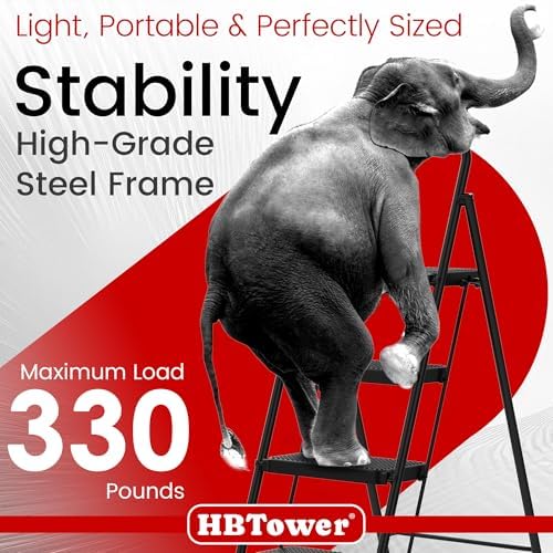 HBTower Step Ladder, 4 Step Ladder Folding Step Stool with Anti-Slip Pedal - Image 4