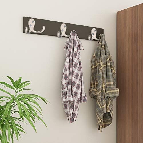 IBosins 10 Pack Silvery Double Prong Coat Hooks Wall Mounted with 20 Screws - Image 4