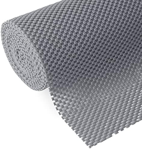 Shelf Drawer Liner Non-Adhesive Non Slip Durable Strong Long Size 12 in X 20ft for Drawers, Shelves, Cabinets, Storage, Kitchen and Desks, Gray by Iwtmm