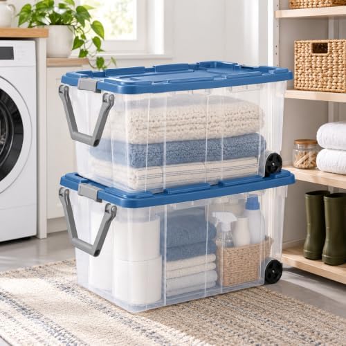 Wheeled Storage Bin, 160 Quart, 2 Pack - Image 2