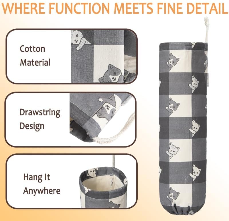 TOGETURE Plastic Bag Holder, Cute Grocery Bag Holder for Plastic Bags - Image 3