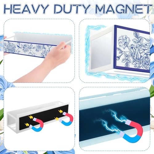 Beeveer 2 Pack Floral and Bird Magnetic Fridge Shelf Spice Rack - Image 6