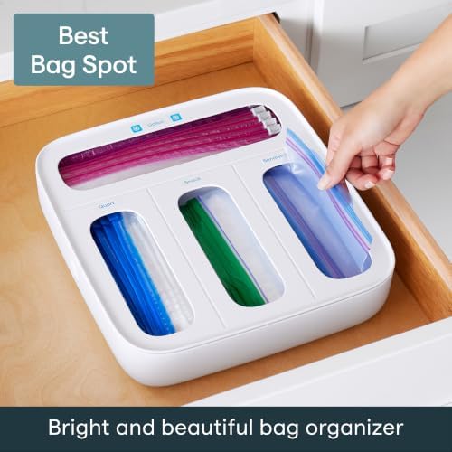 YouCopia StoraBag Food Bag Dispenser, Family Size 4-Slot, Plastic Sandwich Bags Drawer Organizer for Kitchen Storage - Image 2