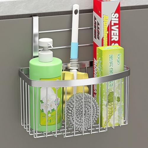 304 stainless steel Storage Basket, Wall Mounted Kitchen Bathroom, Hanging Cabinet Door Storage Basket, no Drilling, Strong Bearing, Suitable for Home - Image 6