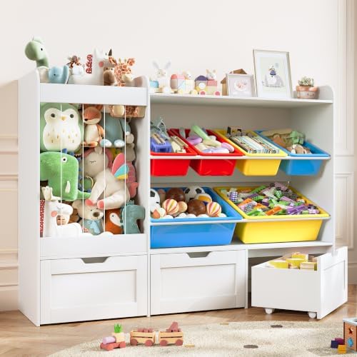VontinT 50.6" W Toy Storage with Large Toy Bins & Rolling Drawers, Wooden by VortinT