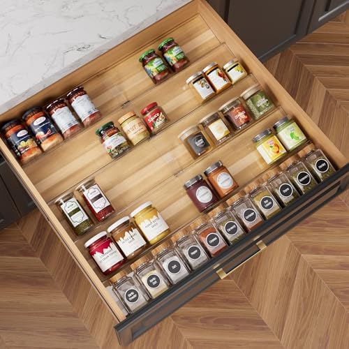 10-Pack Adjustable Spice Drawer Organizer by Brippo