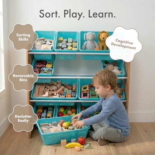 Humble Crew Kids Toy Organizer with 12 Bins, 4 Tier Storage for Playroom - Image 5