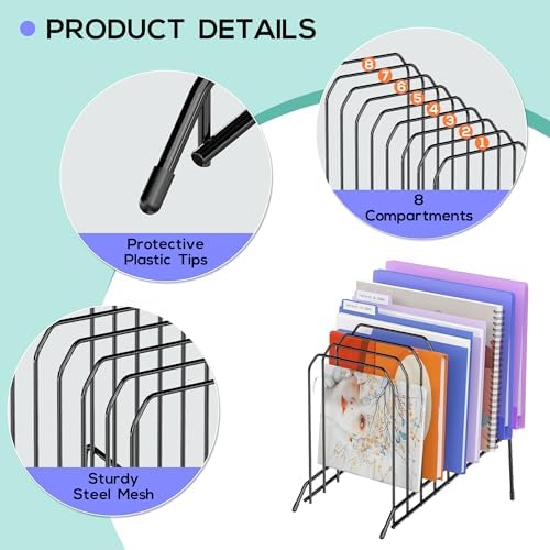 Gawerk Incline Desk Magazine Folder Holder File Organizer with 8-Section - Image 4