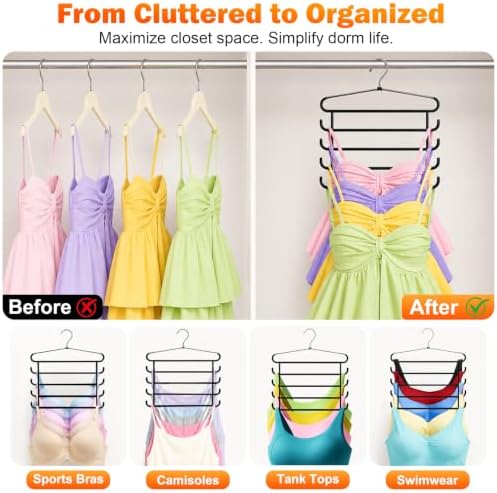 HEYHOUSE 3 Pack Heavy Duty 5-Tier Metal Pants Hangers Space Saving - Image 5