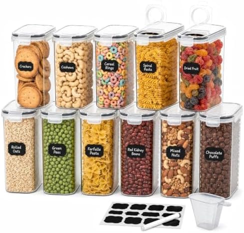 11 Pack Cereal Containers Storage Set (4L, 2.5L), BPA Free, Leak Proof by Toenhancethequalityoflife