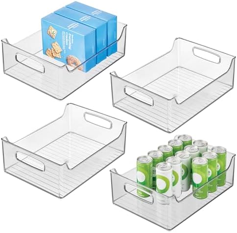 iDesign Stackable Clear Plastic Storage Bin, 4-Pack by iDesign