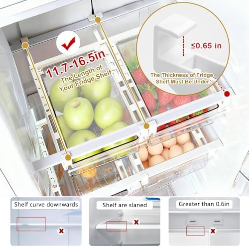 Refrigerator Organizers Storage Fridge Drawer, Storage Containers - 2pc(S) - Image 4