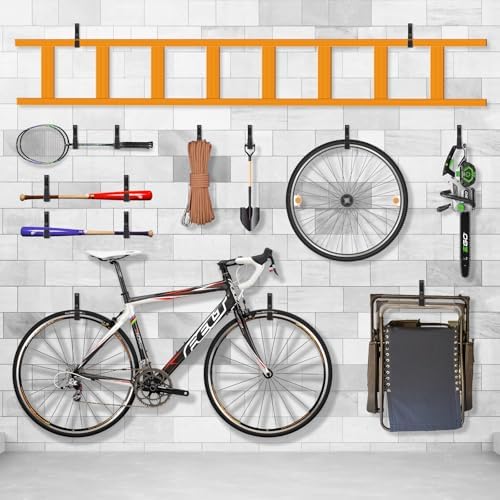 Heavy Duty Steel Garage Hooks, Garage Storage Utility Hooks, Garden Tool Organizer, Steel Wall Mount Hooks, (6, Large) - Image 6