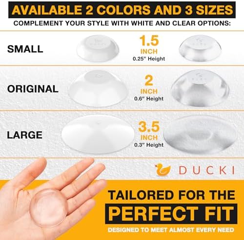 Door Stoppers Wall Protector 2", Reusable & Self Adhesive - 8 Pack Clear - Image 2