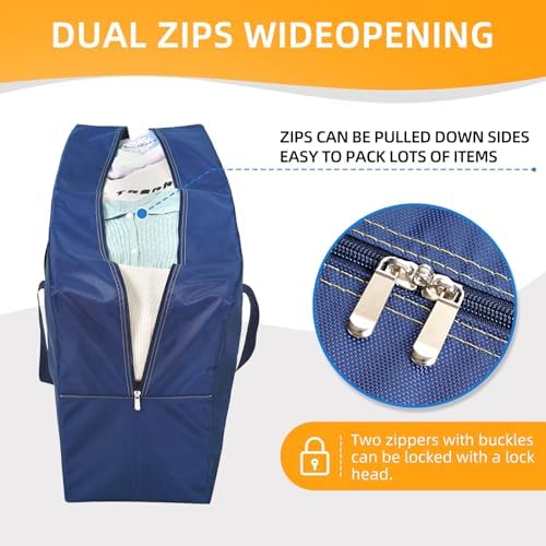 Extra Large travel duffel bag with Strong Handles, 180L Waterproof duffel bag, Durable Zippers, Extra Large Storage Totes for Space Saving and Moving Supplies, Blue - Image 4