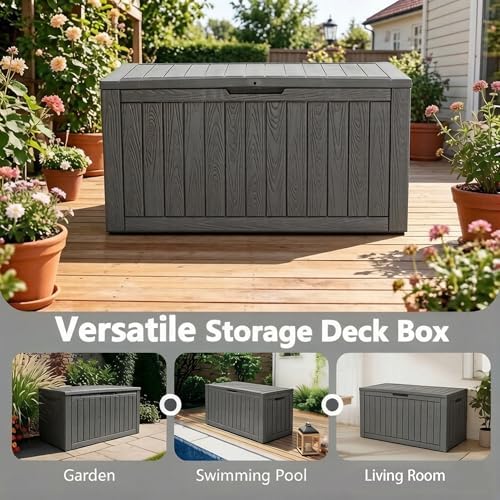 Outdoor Storage Box Waterproof, 150 Gallon Deck Box For Patio Storage - Image 5