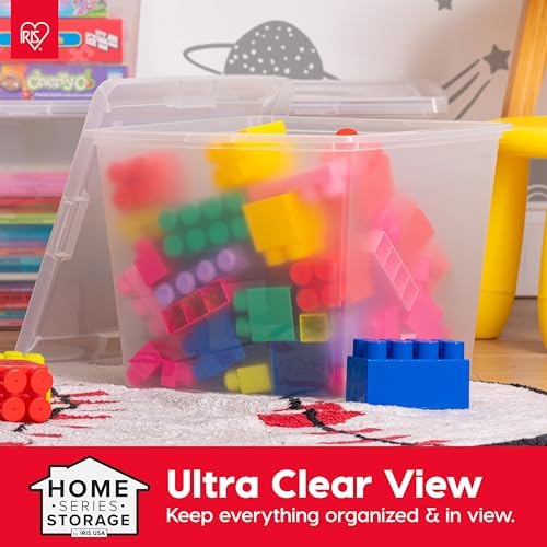 IRIS USA 4-Pack 36 Qt Storage Bins with Lids, Clear, Stackable - Image 4