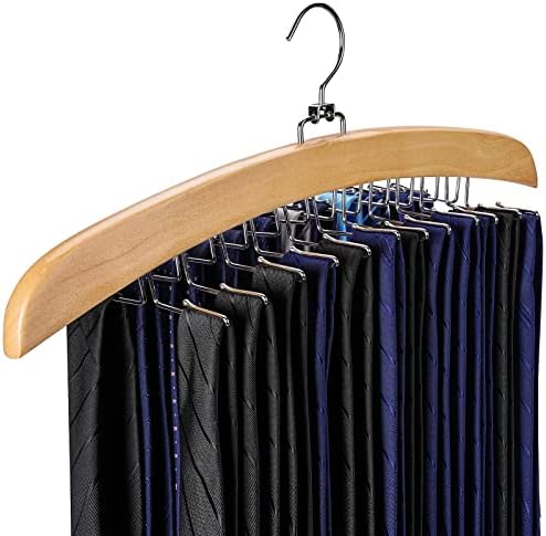 Tie Hanger 2 PCS 24 Hooks Tie Racks for Men Closet, Tie Rack with Upgraded 360°Rotating,Tie Hangers for Men,Tank Top Hanger,Neck Tie Organizer,Belts Scarves Accessories for Bras,Tank Tops by Uilmart