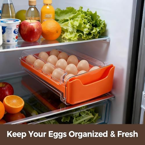 Egg-Holder for Fridge, Fits Small to Large Eggs, Orange - Image 6