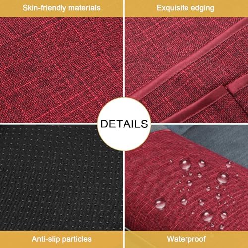 Sofa Armrest Organizer Non-Slip Remote Control Holders for Recliner Couch Chair Armchair Caddy with 5 Pockets for Table,Cell Phone,Ipad,Magazines,Books (Winered, 13 x 35 Inch) - Image 4