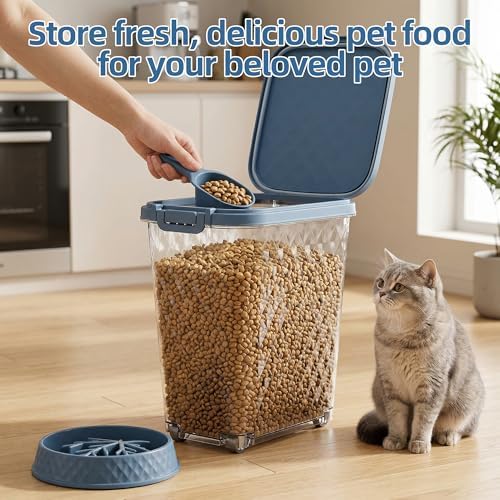 DRATO Pet Food Storage Containers, 2-Pack 60LBS Capacity Resin Dog Food Container with Airtight Lid, Transparent Body, Sturdy & Durable, Versatile Pet Food Bin for Indoor Dog Food Storage - Image 4
