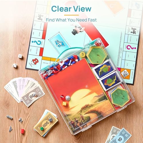 Vtopmart 3 Pack Board Game Storage with Handle and Snap-Tight Latch Lid - Image 5