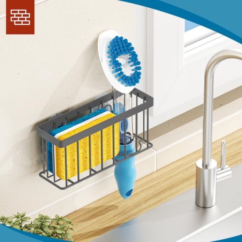 MURLONG Sponge Holder for Kitchen Sink,Sink Caddy Organizer-Gray - Image 6