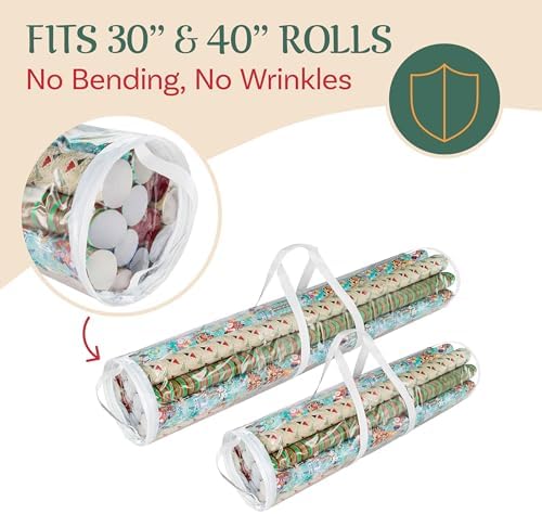 Elf Stor Wrapping Paper Storage Bags, Clear, Set of 2, 9” x 40.5” - Image 4