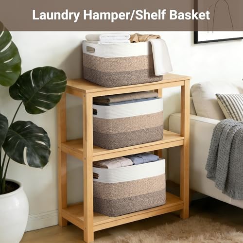 Extra Large Laundry Basket, 25"x16"x16" Rectangle Woven Basket - Image 6