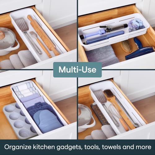 YouCopia DrawerFit® Sliding Drawer Bin, Expandable and Adjustable Kitchen Storage Organizer, Speckled White - Image 6