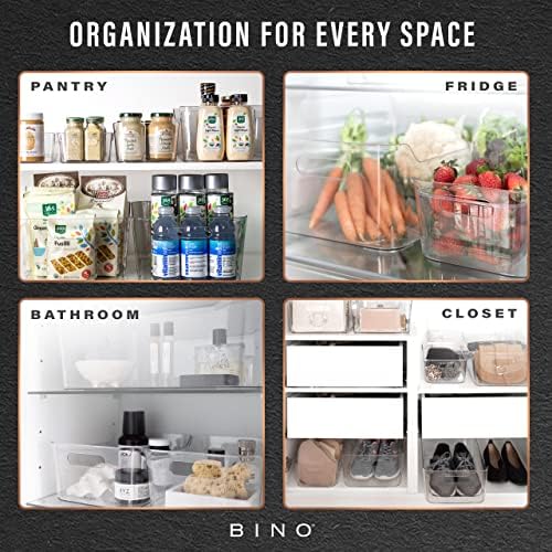 BINO | Plastic Storage Bins, Small - 2 Pack, Clear | THE SOHO COLLECTION | Pantry Organizers and Storage Containers Fridge Organizer Bins Kitchen Cabinet Organizer Medicine Cabinet Bin - Image 5
